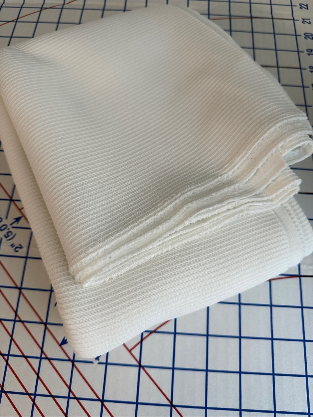 White Micro Rib Knit Fabric 1.5 Yards x 60” Stretch Polyester Apparel Sewing